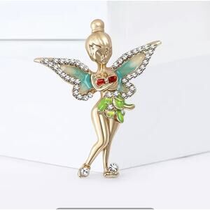 Enamel Fairy Brooch Rhinestone Butterfly‎ wings
